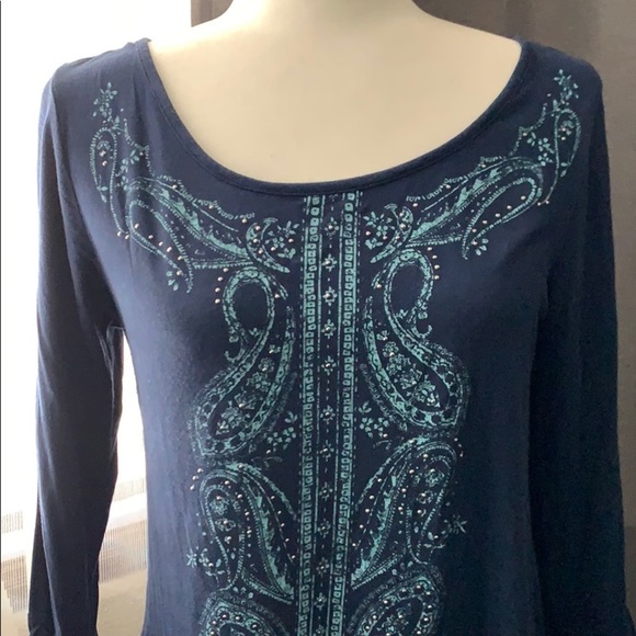 🦋 Navy Blue Stretch Knit Tunic - Picture 2 of 8
